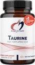 Conceptions pour la santé Capsules Taurine - 1000mg (1g) Pilules Taurine Amino Acid - Support cardiovasculaire - Non-OGM + Supplément végétalien (120 Capsules)