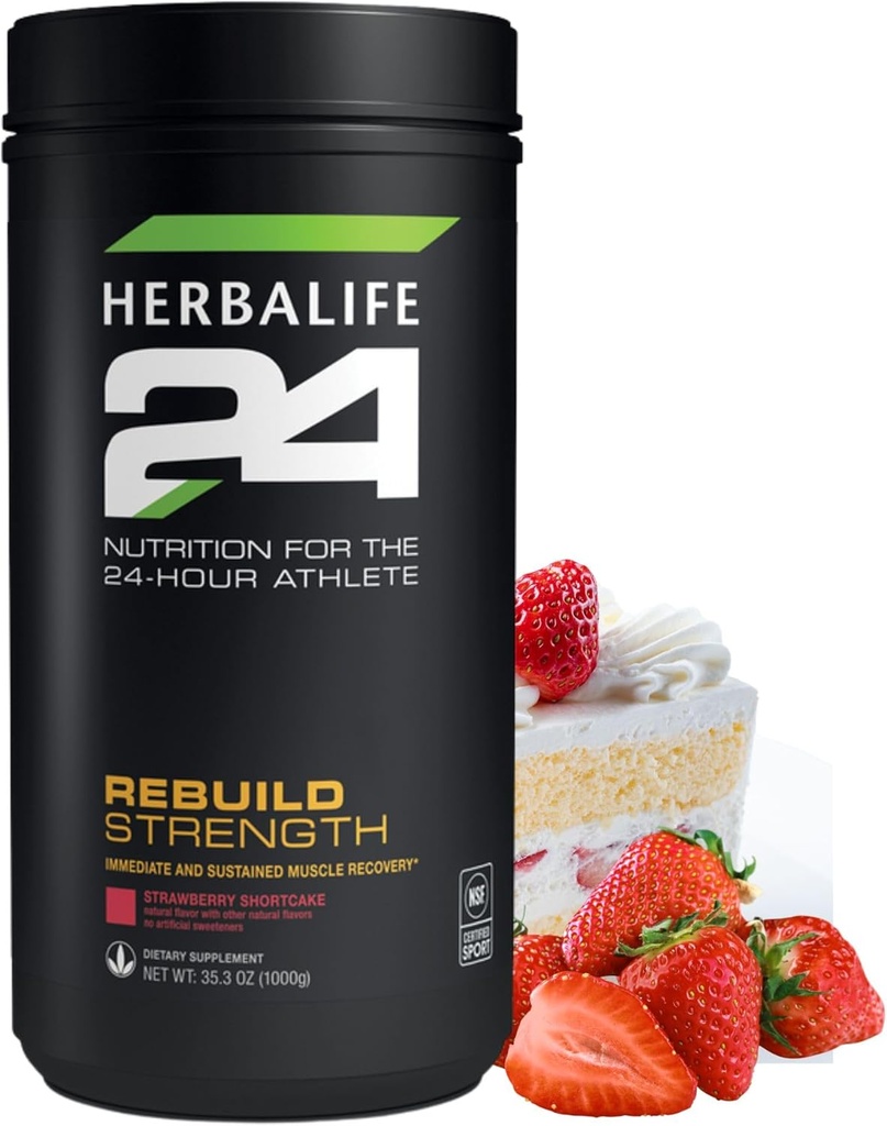 HERBALIFE24 重建力量:草莓短饼(1000 G),24Hour Athlete的营养,重建Lean Muscle,支持Immune功能,自然火焰,没有人工甜酒
