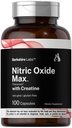 Horbäach Nitric Oxide Supplement for Men & Women | 100 Capsules | with L Citrulline, L Arginine, and Creatine Monohydrate | Non-GMO, Gluten Free | Berkshire Labs