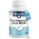 Freeda Vegan Glucosamine MSM – Vegetarian Glucosamine HCl 1500 mg Without Shellfish + MSM 750 mg for Joint Support, Flexibility & Mobility – Knee, Hip & Joint Supplement for Men & Women (250 Capsules)