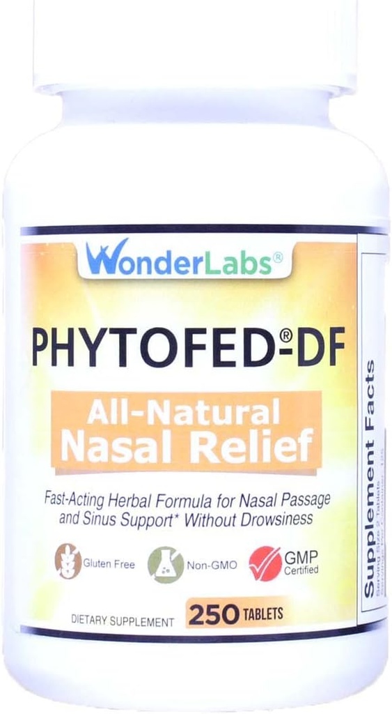 Wonder Laboratories Phytofed-DF All-Natural Nasal Relief and Decongestant, 250 Tablets