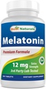 Mejores Naturales Melatonina 12 mg (1 año de suministro) - Asistencia para dormir libre de drogas - Melatonina para dormir y relajación, 365 conde (365 conde (Pack of 1))
