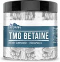 Elemen Bumi TMG Betaine Trimethylglycine 200 Capsules, Murni & Undiluted, Tidak Ada Additives