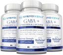 Ciencias aprobadas GABA+ - Fomentar la calma, mejorar el sueño, aumentar el humor - GABA, L-Theanine, L-Arginine, vitamina B6, BioPerine - alta absorción - 180 cápsulas - Vegan