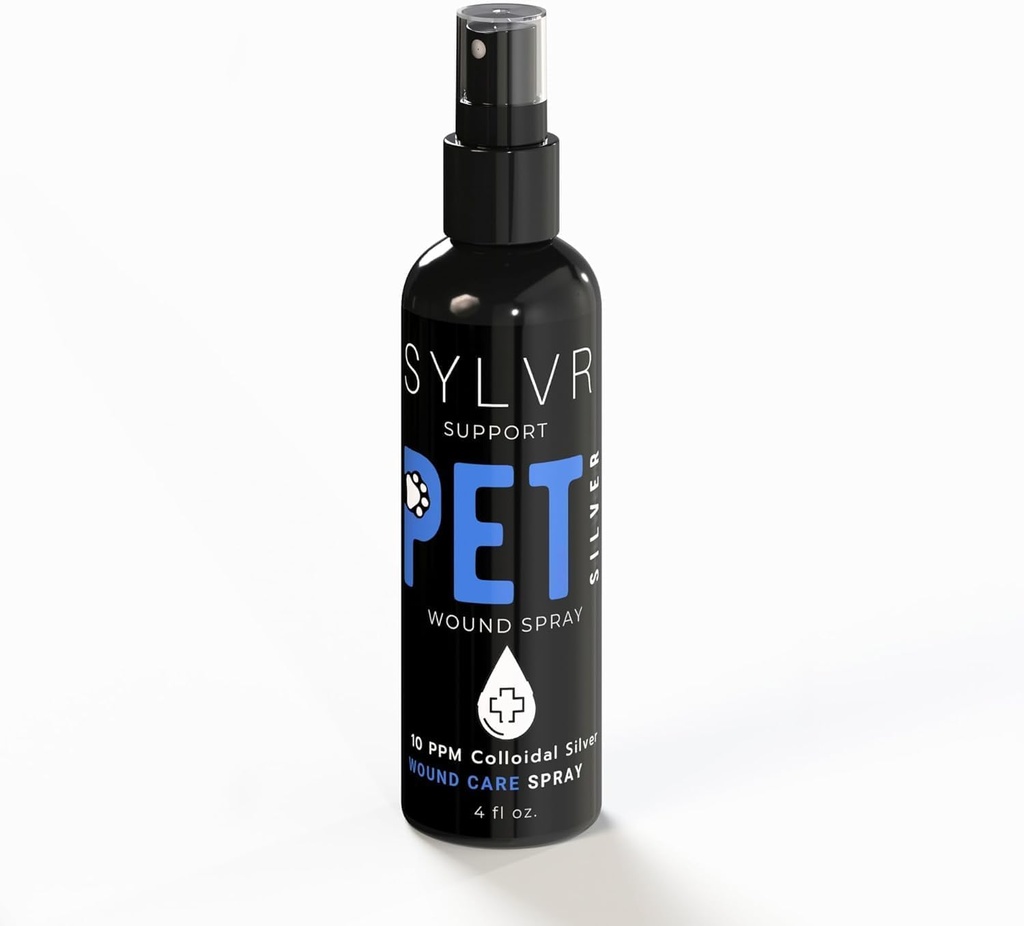 SYLVR WELLNESS- Koloidní Silver SilverSol Pet, Dog, Cat, Wound & Skin Spray with Nano Silver, Made in USA, All Natural (4 oz.)