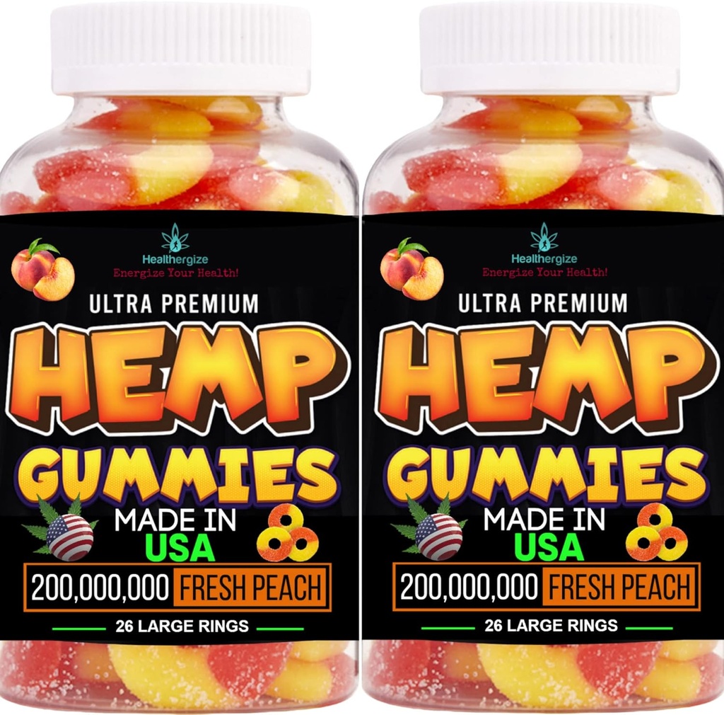 2Pack canapa Gummies-Premium canapa olio pesca anello gommoso Bears-Aches, Back-Gomitas para Dormir-Peace e Relax-Made in USA