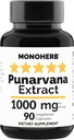 MONOHERB Punarvana 1000 mg - 90 Vegetariánských kapslí - Ayurvedic Punarnava Dodatek - Boerhavia Diffusa