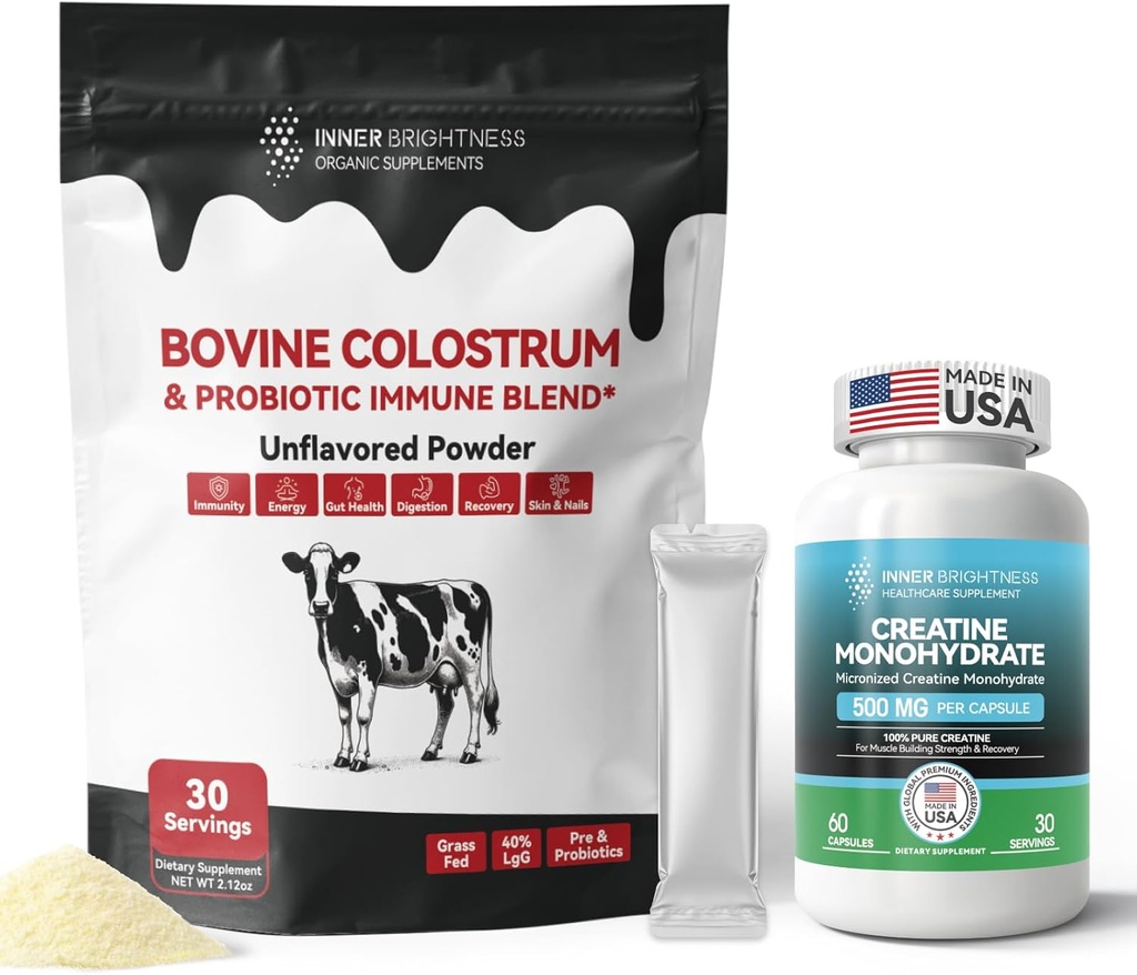 Colostrum Tamam Toz Gut için, Immune Health & Nutrient Abxia, 30 Kas Builders için Kre Builders
