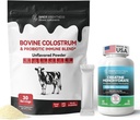 אבקת תוסף Colostrum עבור Gut, Immune Health & Foodsent Absorption, 30 משרתים + Creatine Monohydrate קפסולות עבור שריר בונה