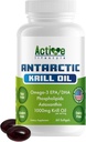 Active Lifestyle Antarctic Krill Oil Additional, High Absection EPA, DHA, Astaxantin & Phospholipid, Red Krill, ГМО Free, Gluten Free, Soy Free, Dairy Free, Lab Tested, Made in USA