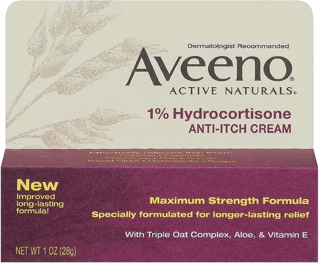 Aveeno 1% Крем для гідрокортизону, 1 Oz (Pack of 3)