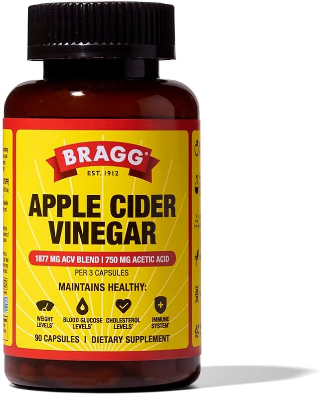 Bragg Apple Cider 维那加 Capsules 配有维生素D和锌 - 90 Capsules - 支持 免疫系统