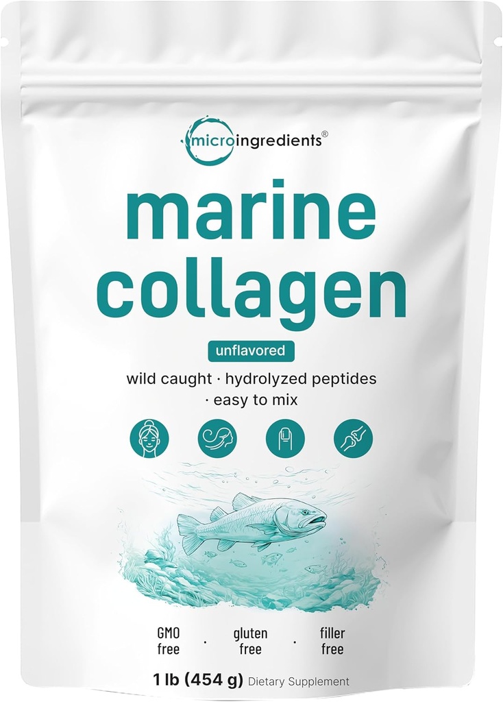Mikro Sestavine Marine colagen peptidi v prahu, 1 lb 