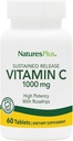 NaturesPlus Sustained Release 1000 mg Vitamina C - 60 tabletas - With Rose Hips - Vegetarian, Gluten Free - 60 porcións