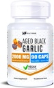 Healthfare Aged Black Garlic Supplement Pills | 2000mg Equivalent | 90 Vegan kapsulak | Fermented Odorless Garlic Extract | High Potency Antioxidant Supplement | Non-GMO, Gluten-Free | Made in USA
