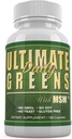 Daily Health, Ultimate Greens with MSM 1925mg Vegan Friendly Natural Ingredients Superfood Vegetable Nutritional Alkalizing Immune Energy Support Supplement 180 Capsules (1 Month Supply)