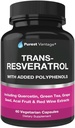Resveratrol 补编 - Potent 1400mg 配有 Trans Resveratrol, Quercetin, 葡萄种子, 绿茶, Acai 和红酒提取器 - 60 Veggie Capsules