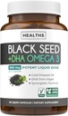 Cold Black Seud Olior Capules - Vegan Non-GO Nigella Negre Sevaiva Petroli Aphip suplementari amb Omega 3 DHA per a la implementació del cos complet - Vegan Omega 3 i Tymoquine-Rich (1 mes)