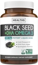 Cold-Pressed Black Seed Oil Capsules - Vegan Non-GMO Nigella Sativa Black Seed Oil Supplement with Omega 3 DHA for Full Body Wellness & Brain Support - Vegan Omega 3 & Thymoquinone-Rich (1 Month)
