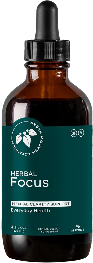 Arbe Herbal Focus – Formula a base di erbe liquide per Clarity & Alertness mentale, Tintura rapida assorbente 4oz