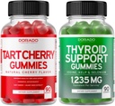 Tart Cherry (90 Gummies) šlapimo rūgšties lygio parama suaugusiems - Galingas antioksidantas su salierų sėklų ir skydliaukės parama (90 Gummies) Ashwaganda & Bladderwrack paramos priedas - Vegan & Pagaminta JAV