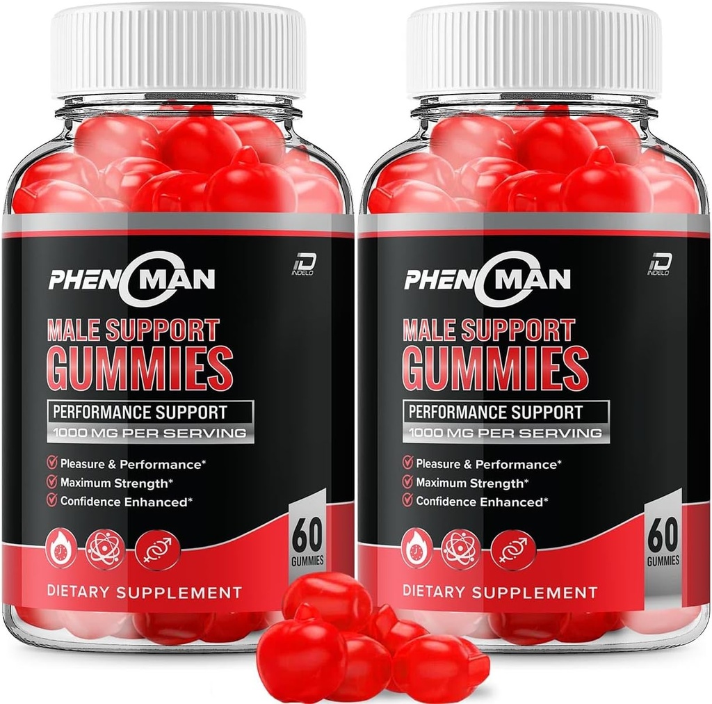 Phenoman for Men Gummies - Pheno Man Max Performance, Phenoman Advanced Formula, Extra Strength Natural supplement for Muscle Growth " Overall Health Support and Reviews (2 Pack – 120 Gummies)