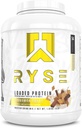 RYSE Loaded Protein Powder - Cinnamon Toast - 25g Whey Protein Isolate & Concentrate med Prebiotic Fiber & MCTs - Low Carb, Low Sugar, Digestive-Friendly - 54 Servings / 4 lb Tub