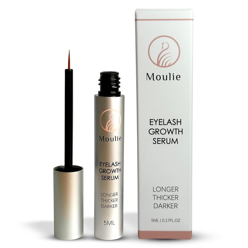 Eyelash Growth Serum, Natural Organic Lash Boost & Enhancer for Longer, Fuller, & Thicker Lashes & Brows (5ml), Cruelty-Free, & Irritation-Free Formula.