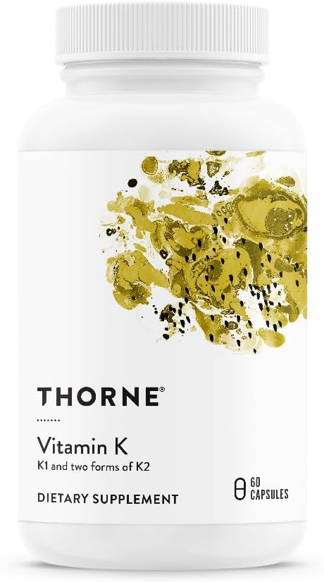 THORNE - Vitamin K - Vitamina K1 in K2 (kot MK-4 in MK-7) Dodatek - Podpira močne kosti* - Klinično raziskane sestavine - Gluten, Dairy & Soy-free - 60 Servings