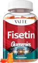 Fisetin supplements 500mg - Gummy supplement, Powerful Antioxidant Blend for Cellular Health Support - Vegan " Non-GMO Formula with Flavonoids " Plantracts, Boost Cognitive Function, 60 Gummies