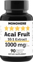 MONOHERB Acai Fruit Extract 1000 mg - 90 Vegetarische Capsules