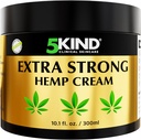 5kind Extra Strong Hemp Cream 10.1 fl oz - Maximální síla - Natural Soothing Relief Joint Cream - Muscle Rub for Lower Back, Joints, Neck, Knees & Shoulders