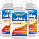 El millor Naturals Calci Magnesium amb vitamina D3 1500mmg Servint 180 taules (180 Compte (Pack de 3))