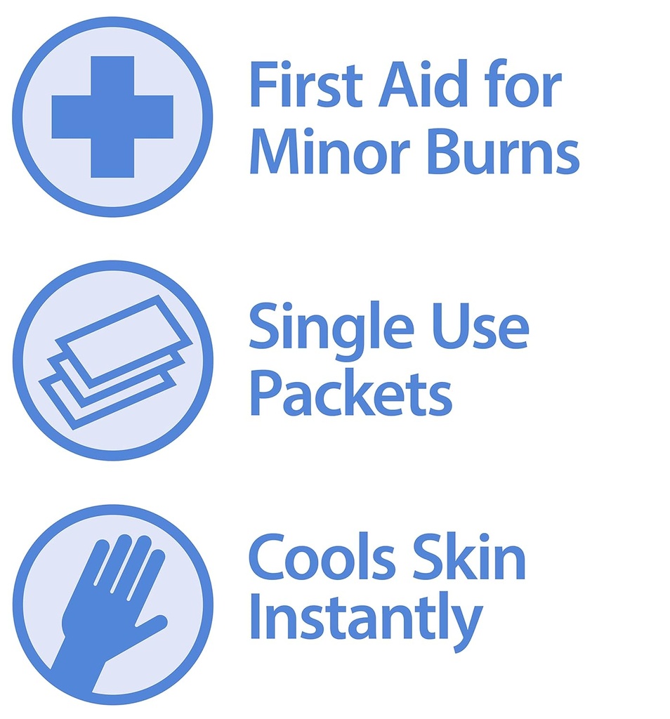 Globe First Aid Burn Gel s Aloe 0,9 g paketov, (Box 144) Pokročilá prvá pomoc Gél pre dočasnú úľavu menších popálenín, rezov a šrotov