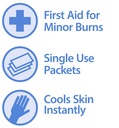 Globe First Aid Burn Gel with Aloe 0.9g Packets (Box of 144) Advanced First Aid Gel for Temporary Relief of Minor Burns, Cuts, and Scrapes