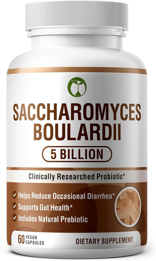 Progres for Digetical Health Saccharomyces Boulardii 60 Capsules 124; 5 Milyar CFU Aids Occasional Diare & Gut Health 124; Organic Probiotic Suplemen (Saccharomyces Boulardii)