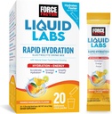 Порошковые пакеты с жидкостями Force Factor Liquid Labs — Mango Margarita — Упаковки для гидратации энергии для производства электролитной воды с 5 основными электролитами, витаминами, минералами и антиоксидантами, 20 упаковками для палочек