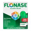 Flonase Allergy Relief Nasal Spray, 24 Hour Non Drowsy Allergy Medicine, Metered Nasal Spray - 144 Sprays (Pack of 2) - Fall and Seasonal Allergy Relief