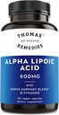 Thomas' all-natuurlijke remedies Alpha Lipoïne Acid 600mg, 120 Capsules met B-vitaminen, Vegan, Geen vulstoffen