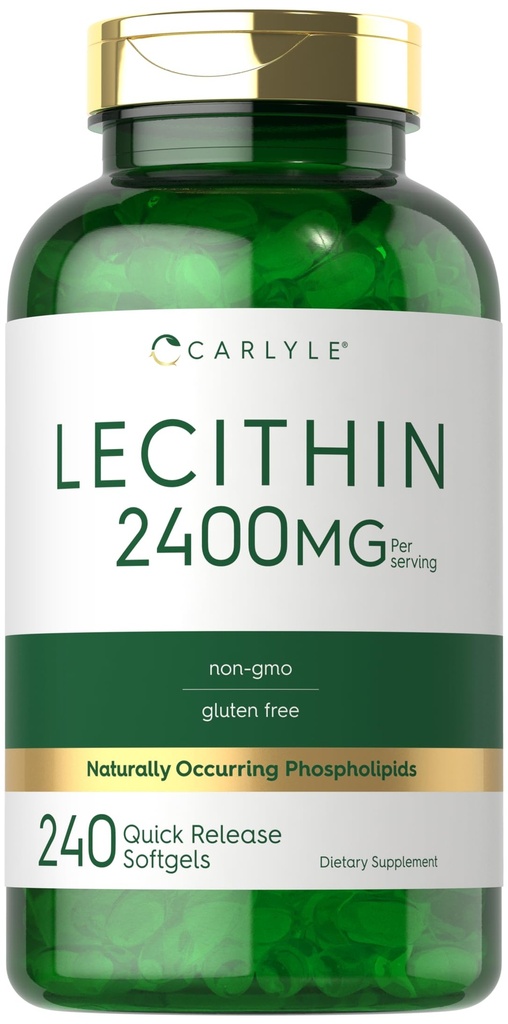 Carlyle Lecithin Supplement | 2400mg | 240 Softgel Capsules | with Naturally-Occuring Phospholipid | Non-GMO, Gluten Free