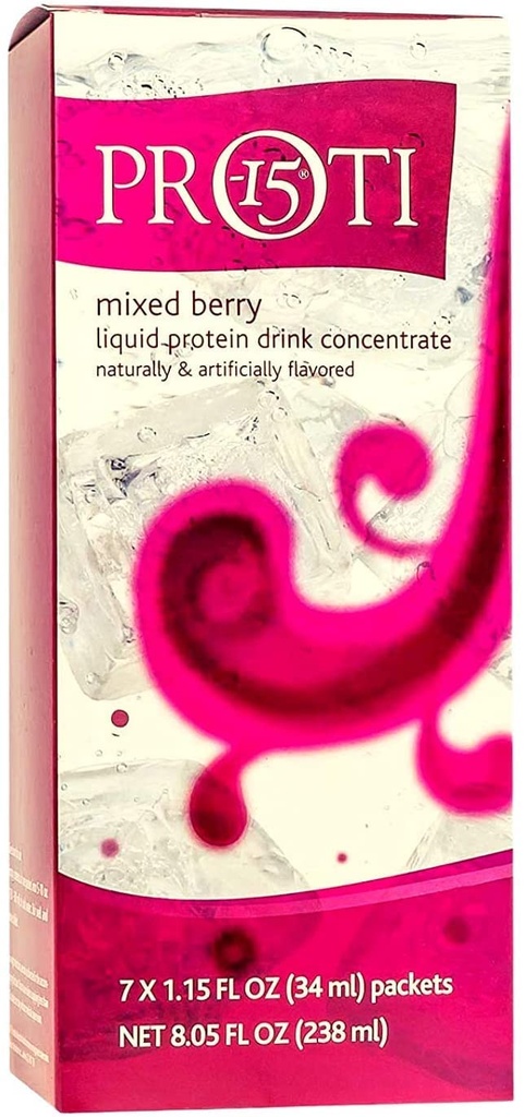 Protein Liquid Fruit Drink Concentrate Mix, 15g Protein, Fat Free, Low Carb, Low Calorie, Ideal Protein Compatible, 7 Servings Per Box (Mixed Berry)