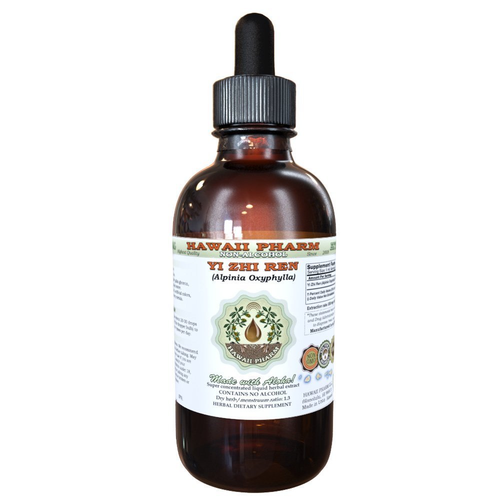 Yi Zhi Ren Alcohol-Free Liquid Extract, Yi Zhi Ren, Sharpleaf Galangal (Alpinia Oxyphylla) Fruit Glycerite Natural Herbal Supplement, Hawaii Pharm, USA 2 fl.oz