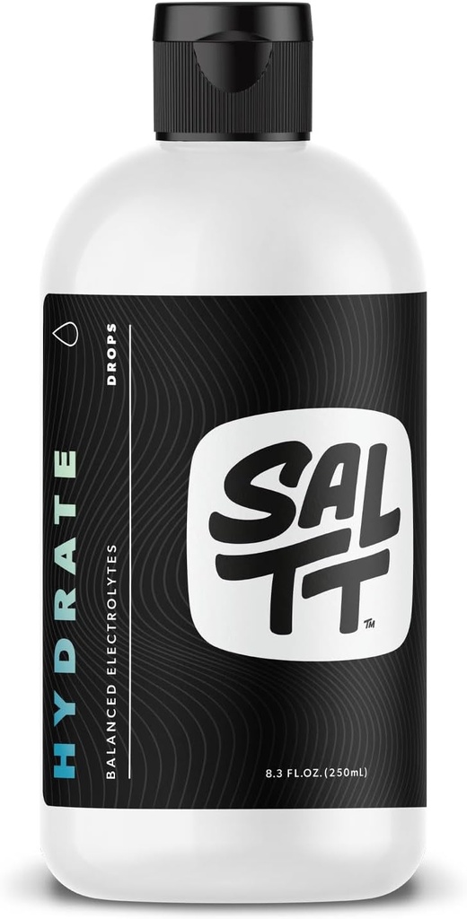 SALTT Hydrate Electrolyte Drops - Keto Diets - Immending - Immune Support - Gluten & Sugar Free - Paleo - Sodium, Magnesium, Potassium & Trace מינרלים - Unflavored - 8.3 oz oz oz חינם - Paleo - Sodium, Magnesium, Potassium & Trace מינרלים - Unflavored - 8.
