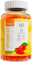 Pastilhas de vitamina D3 de Khair Halal para suporte ósseo e muscular - Não-GMO, Glúten e Gelatina Livre, Vegetariano, Halal-certificado, Mango Natural, Pêssego e morango sabores - 60 Pastilhas