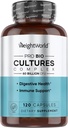 WeightWorld Bio Cultures Complex - Probiotic for Women & Men - Third-Party Lab Tested - 120 Vegan Capsules (2 Months Supply) - 60 Billion CFU with 20 Probiotic Strains - Vegan, Non-GMO & Gluten-Free