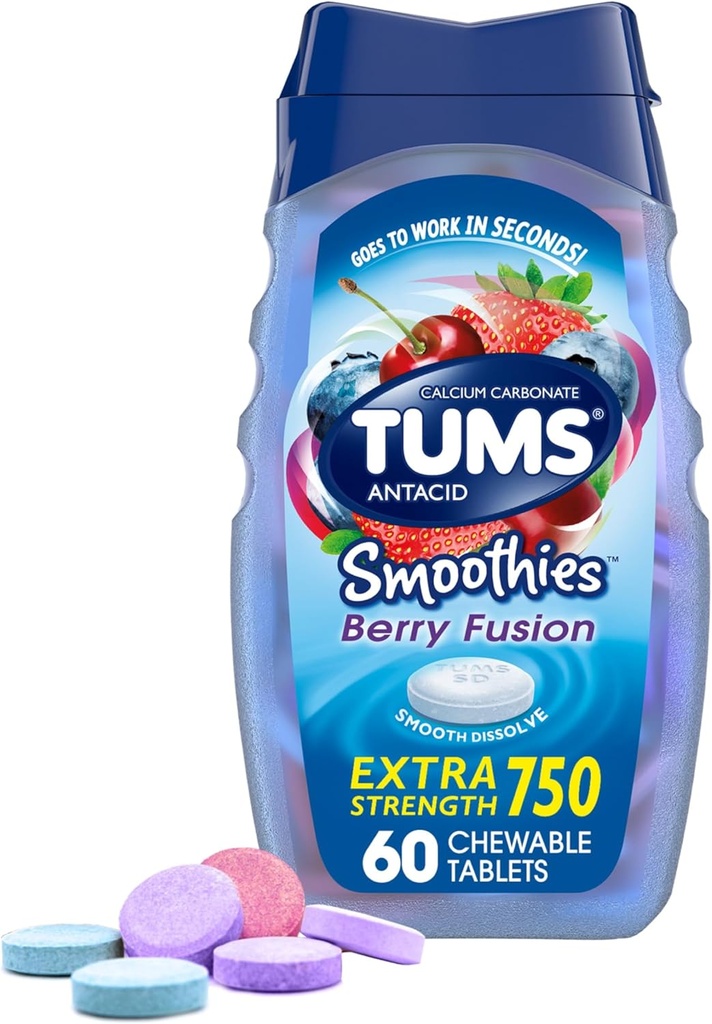 TUMS Antacidy fluffies Berry Fiction tables 60 เคานต์