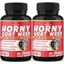 BMVINVOL (2 Packs) Horny Goat Weed Capsules with Maca, Tribulus, Ginseng. Ashwagandha,Tongkat Ali - 8-in-1 for Support Energy Levels