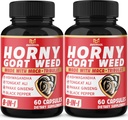 BMVINVOL (2 pakker) Horny Goat Weed kapsler med Maca, Tribulus, Ginseng. Ashwagandha,Tongkat Ali - 8-i-1 for støtteenerginivå