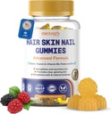 Premium Hair Skin and Nails Gummies – 5000 Mcg Biotin Vegan Vitamins for Men & Women – Promotes Healthy Hair Growth, Strong Nails, Radiant Skin – 10X Extra Strength - Blueberry Flavour