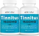 1500 MG Tinnitus üçün Ringing Ears, Kulak Ringing üçün Tinnitus, Qadınlar üçün Proprietary Herbal Mix, (60 Caps, 2-Pack)